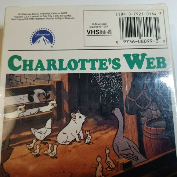 Charlotte's Web 1991 VHS Sealed New  Hanna Barbera Animated Version Cartoon - Picture 2 of 7